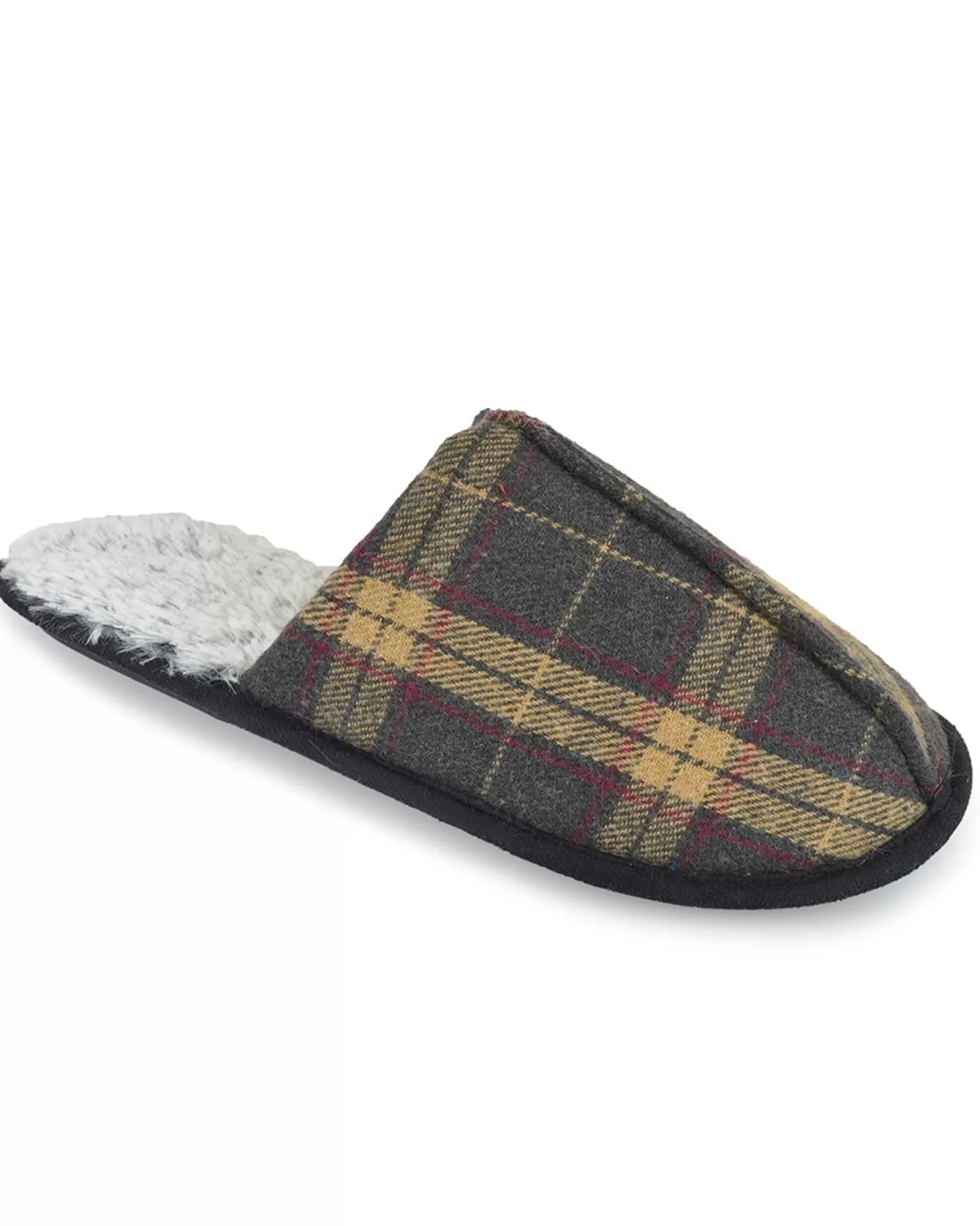 Men SlumberzzZ Faux Fur Lined Mule Slippers - Brown
