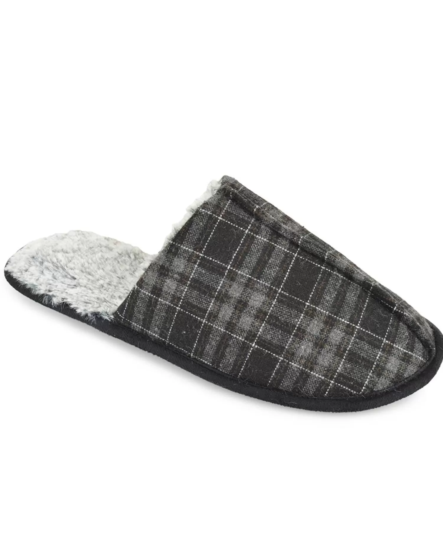 Men SlumberzzZ Faux Fur Lined Mule Slippers - Grey