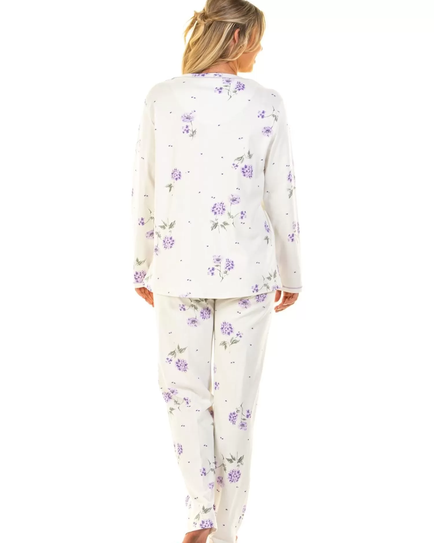 Sue Marks Pyjamas | Florence Floral Button Pyjamas - Lilac