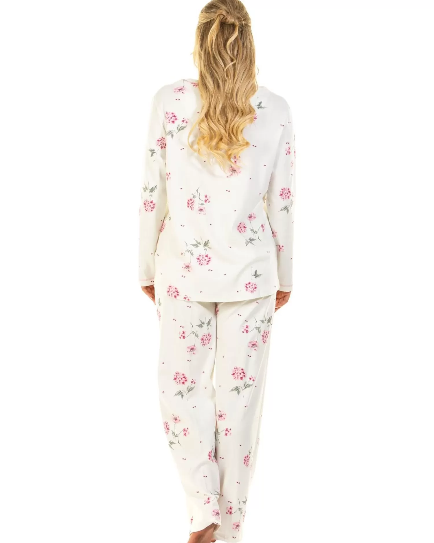 Sue Marks Pyjamas | Florence Floral Button Pyjamas - Pink