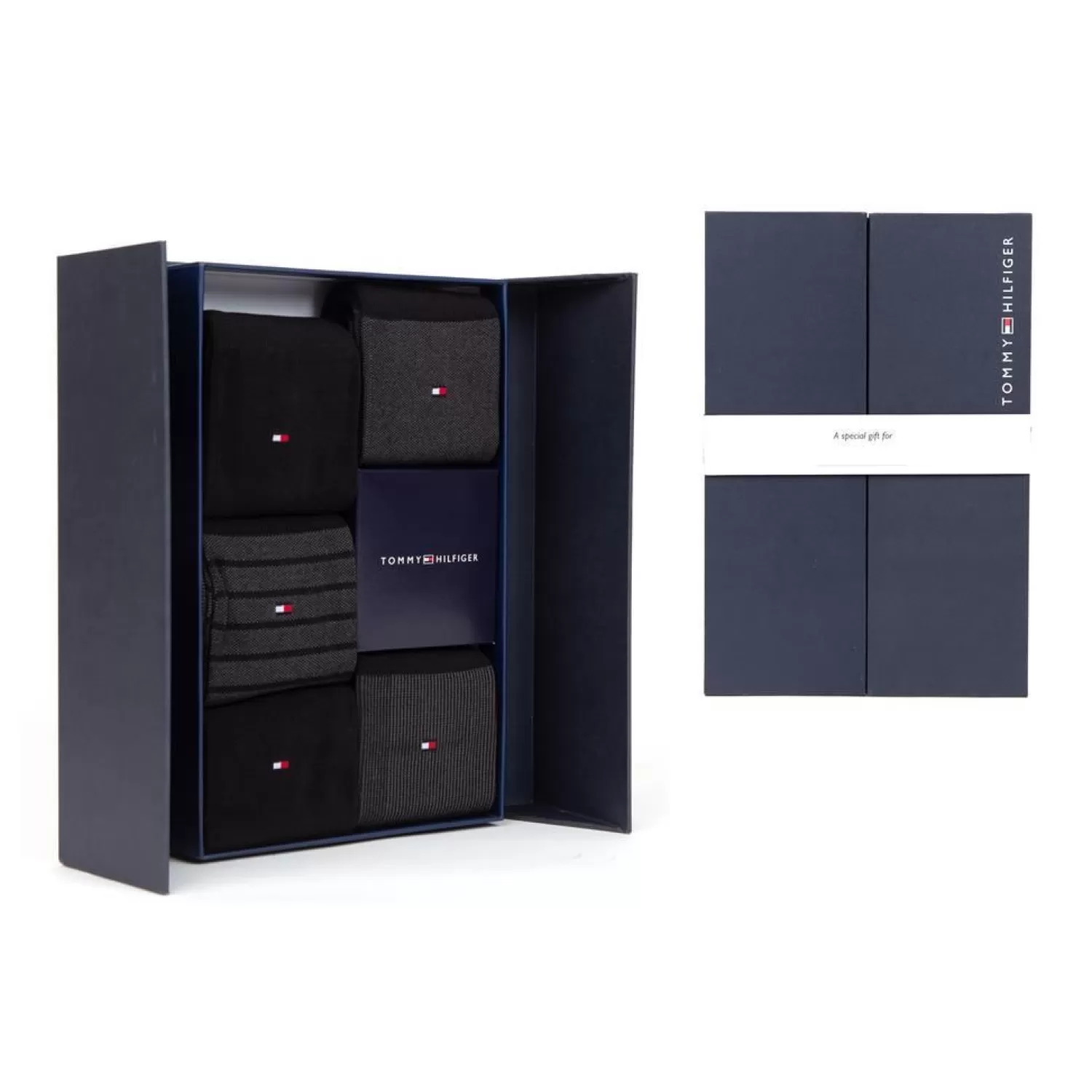 Men Tommy Hilfiger 5 Pairs Mens Socks Gift Set - Black Mix