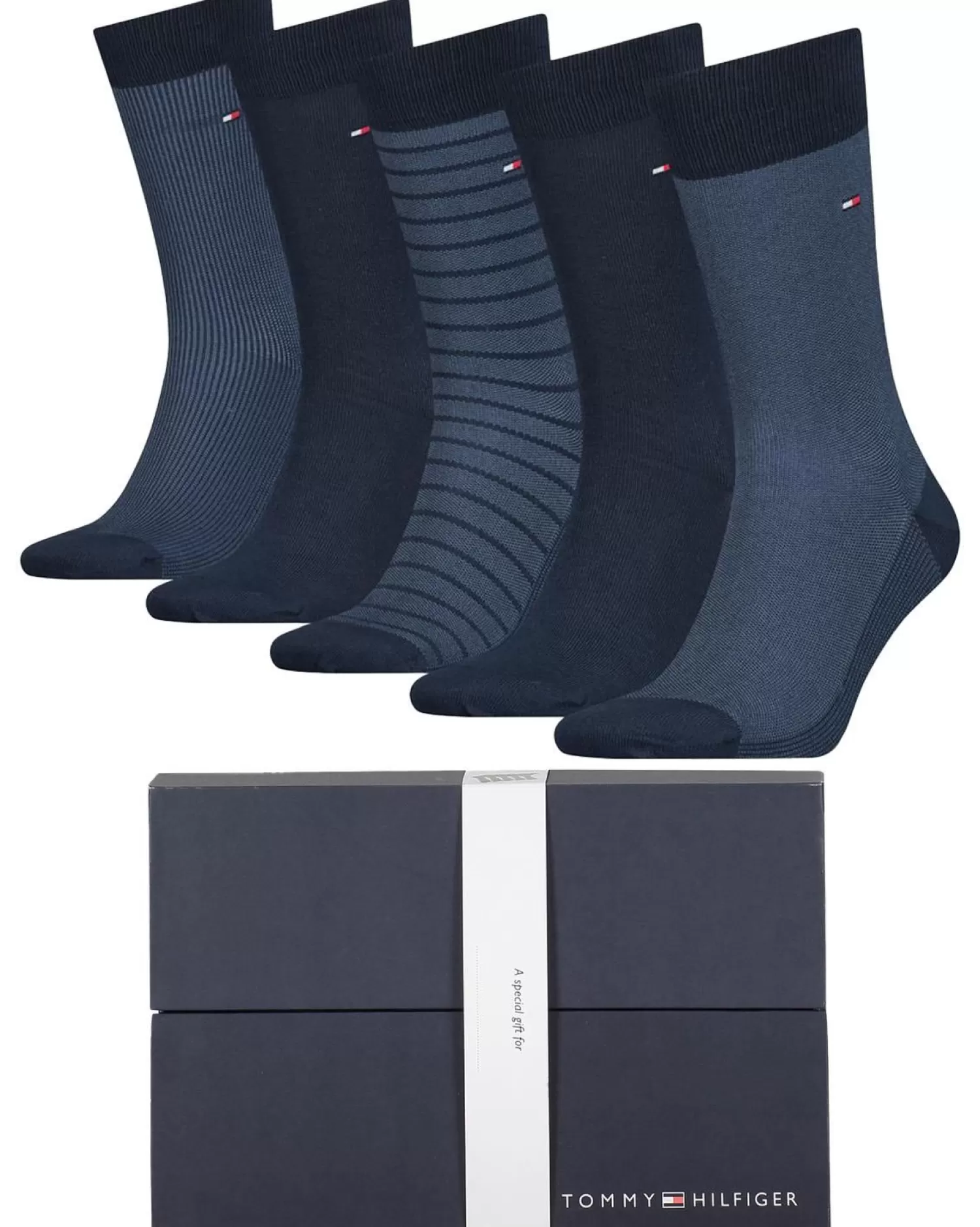 Men Tommy Hilfiger 5 Pairs Mens Socks Gift Set - Navy Mix