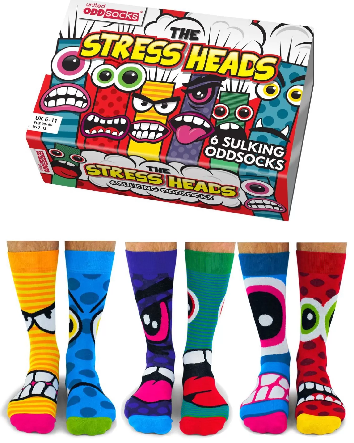 Men United Oddsocks The Stress Heads Socks Gift Box