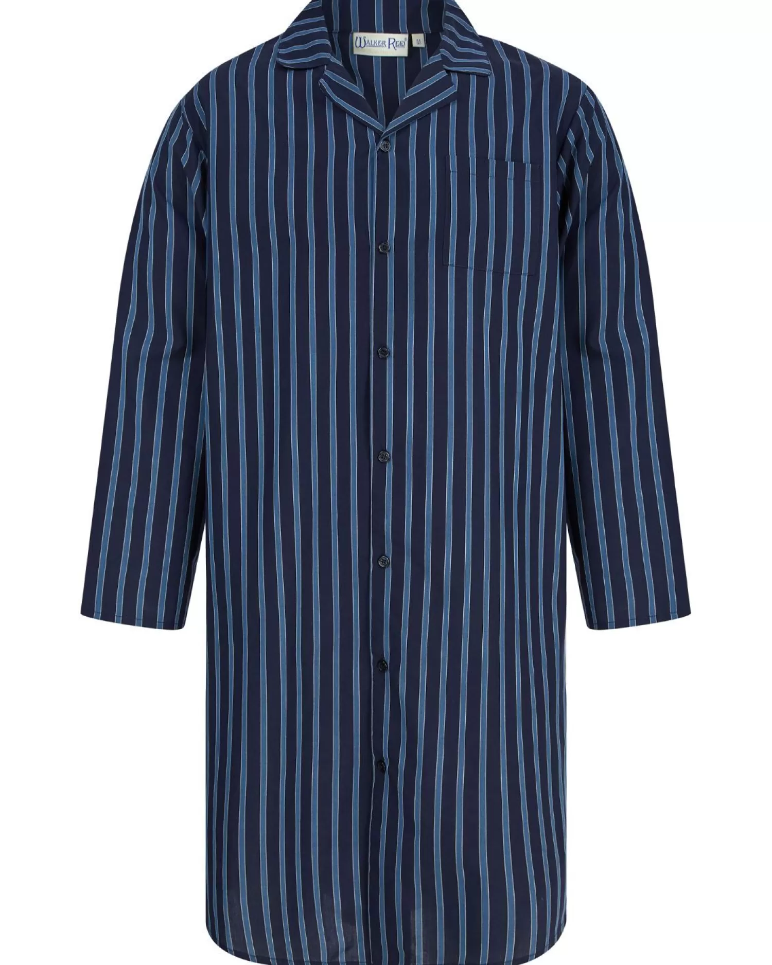 Men Walker Reid 42" Yarn Dyed 100% Woven Cotton Stripe Nightshirt