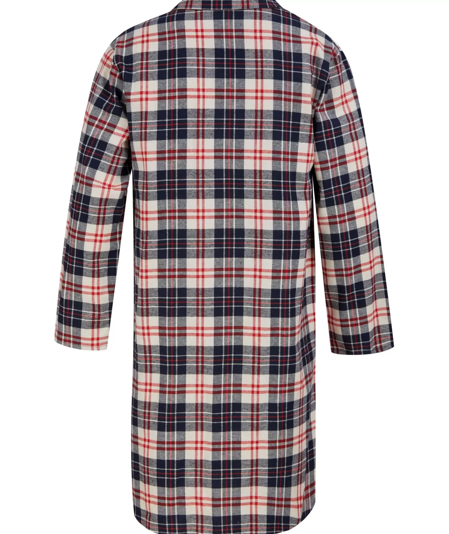 Men Walker Reid Brushed Cotton Check Nightshirt - Red