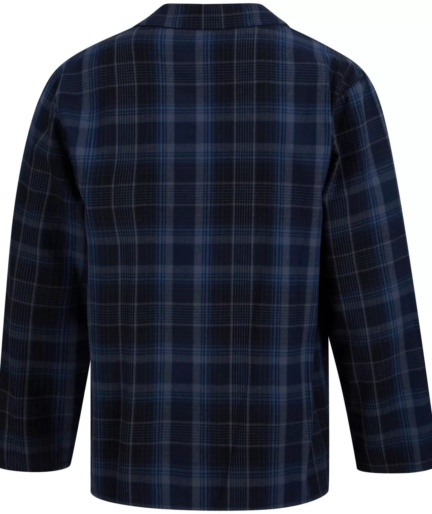 Men Walker Reid Brushed Cotton Check Tailored Pyjamas - Navy