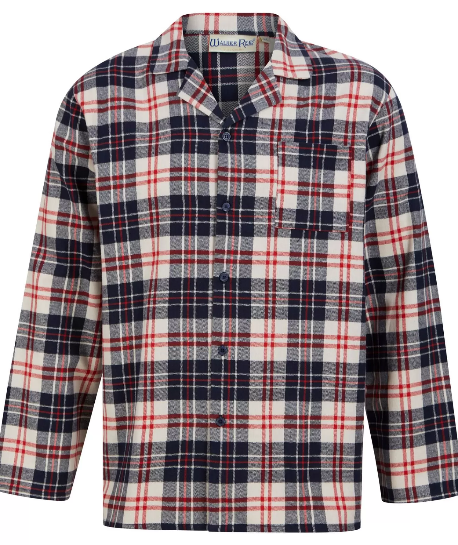 Men Walker Reid Brushed Cotton Check Tailored Pyjamas - Red