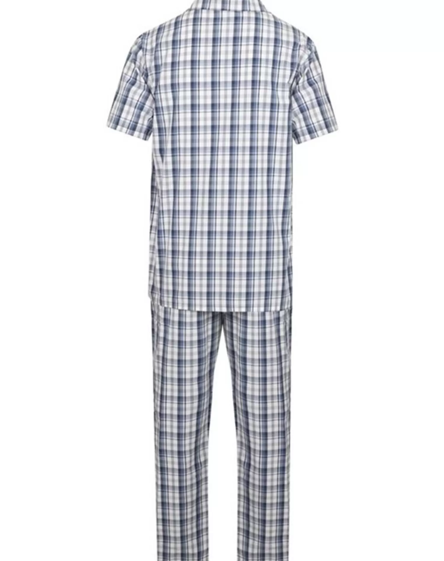 Men Walker Reid Cotton Check Tailored Pyjamas - Blue