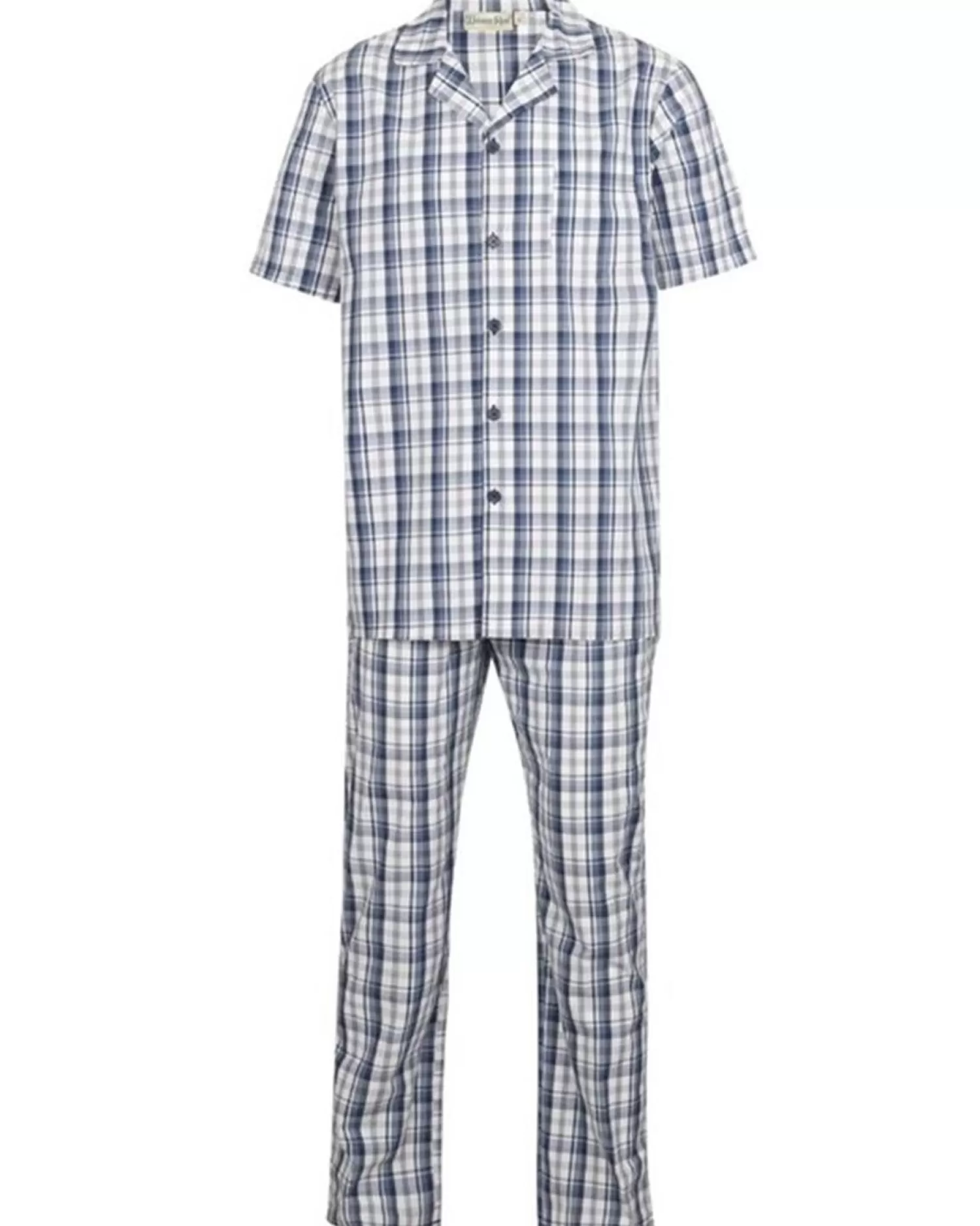Men Walker Reid Cotton Check Tailored Pyjamas - Blue
