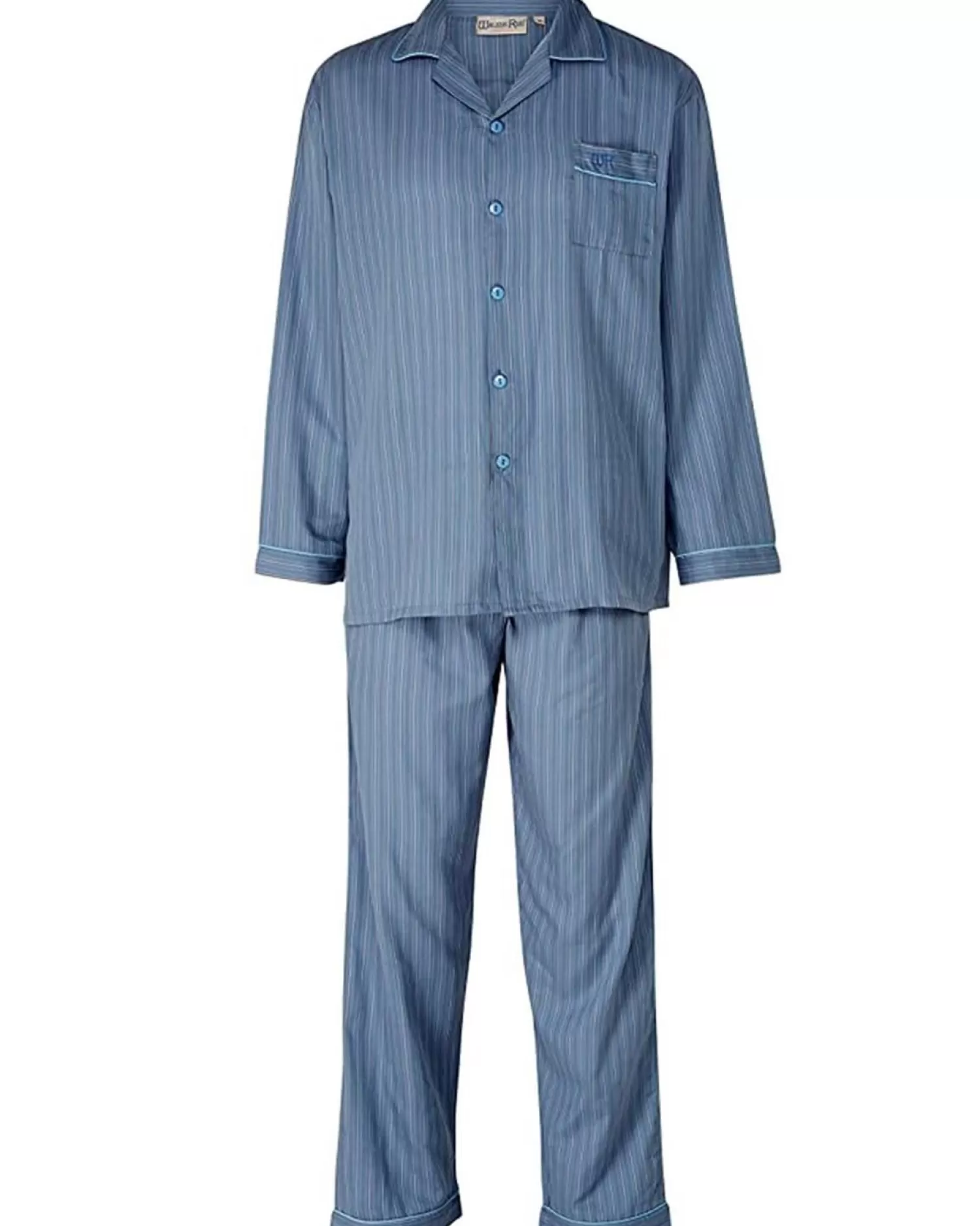 Men Walker Reid Cotton Stripe Tailored Pyjamas - Grey