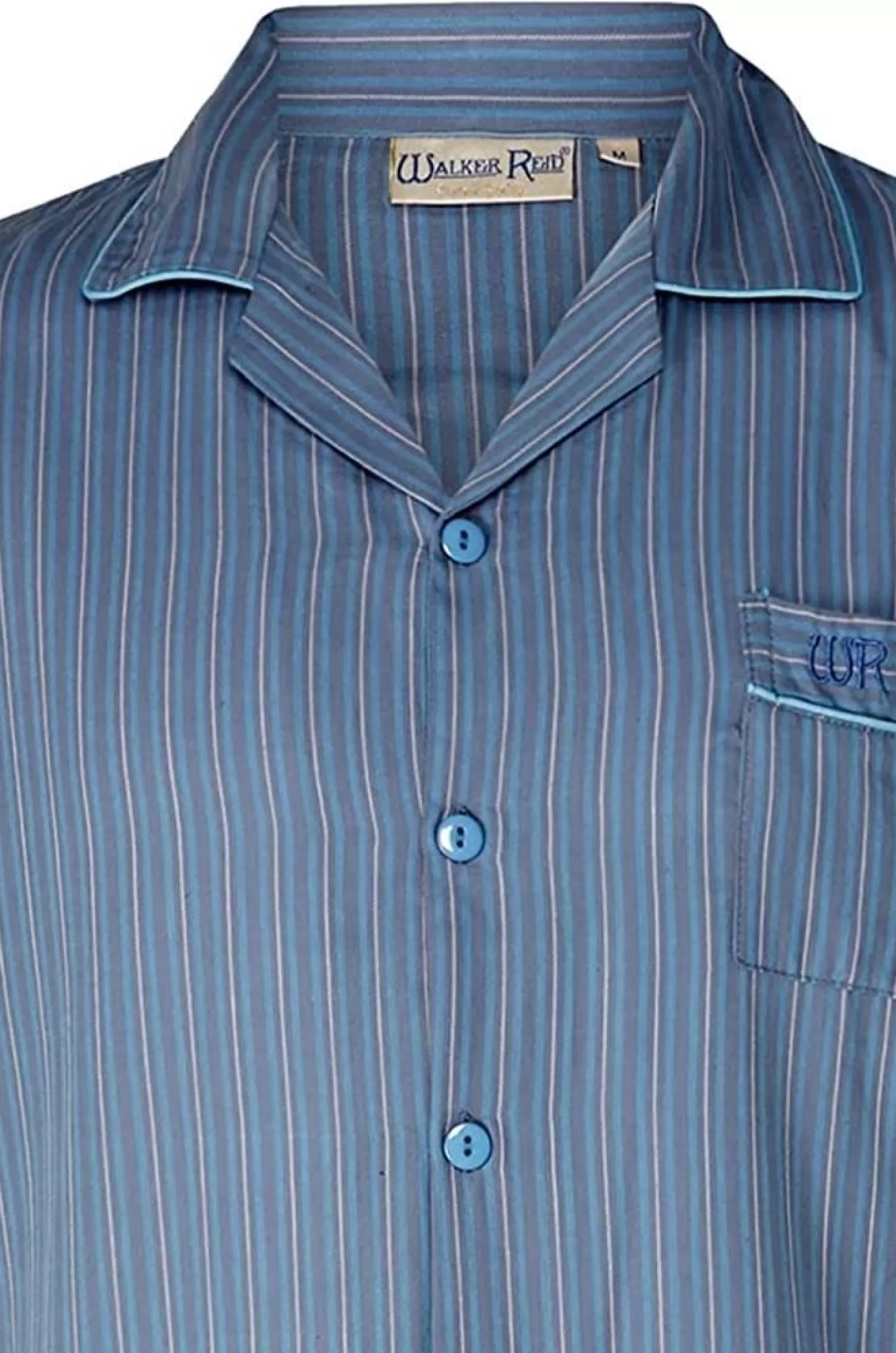Men Walker Reid Cotton Stripe Tailored Pyjamas - Grey