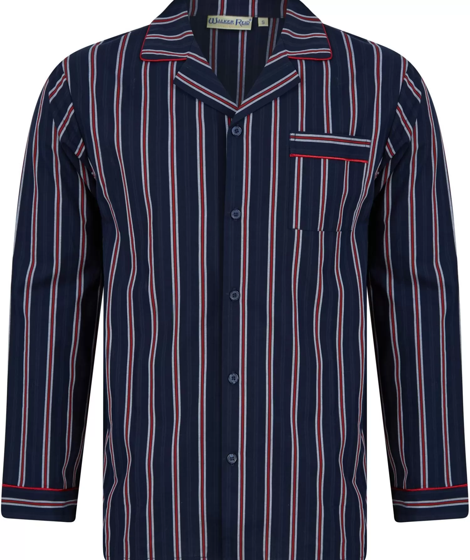 Men Walker Reid Woven Button Pyjamas - Navy