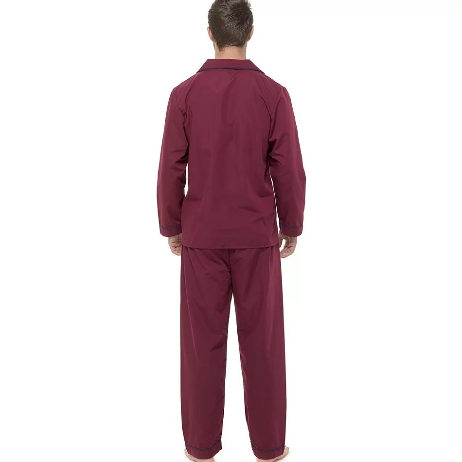 Men Walter Grange Tailored Button Pyjamas - Burgundy