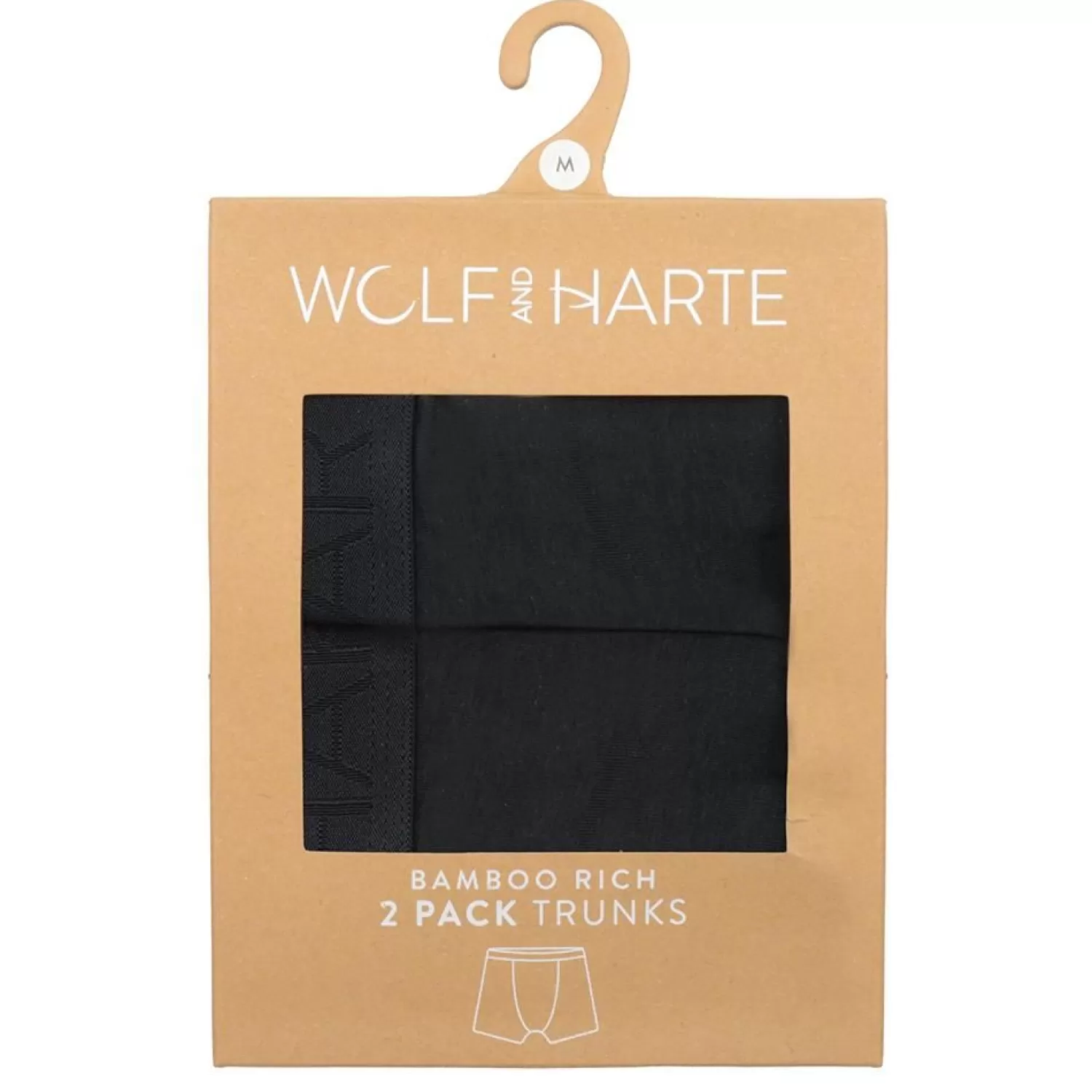 Men Wolf & Harte Wolf & Harte Mens 2 Pack Bamboo Rich Trunks - Black