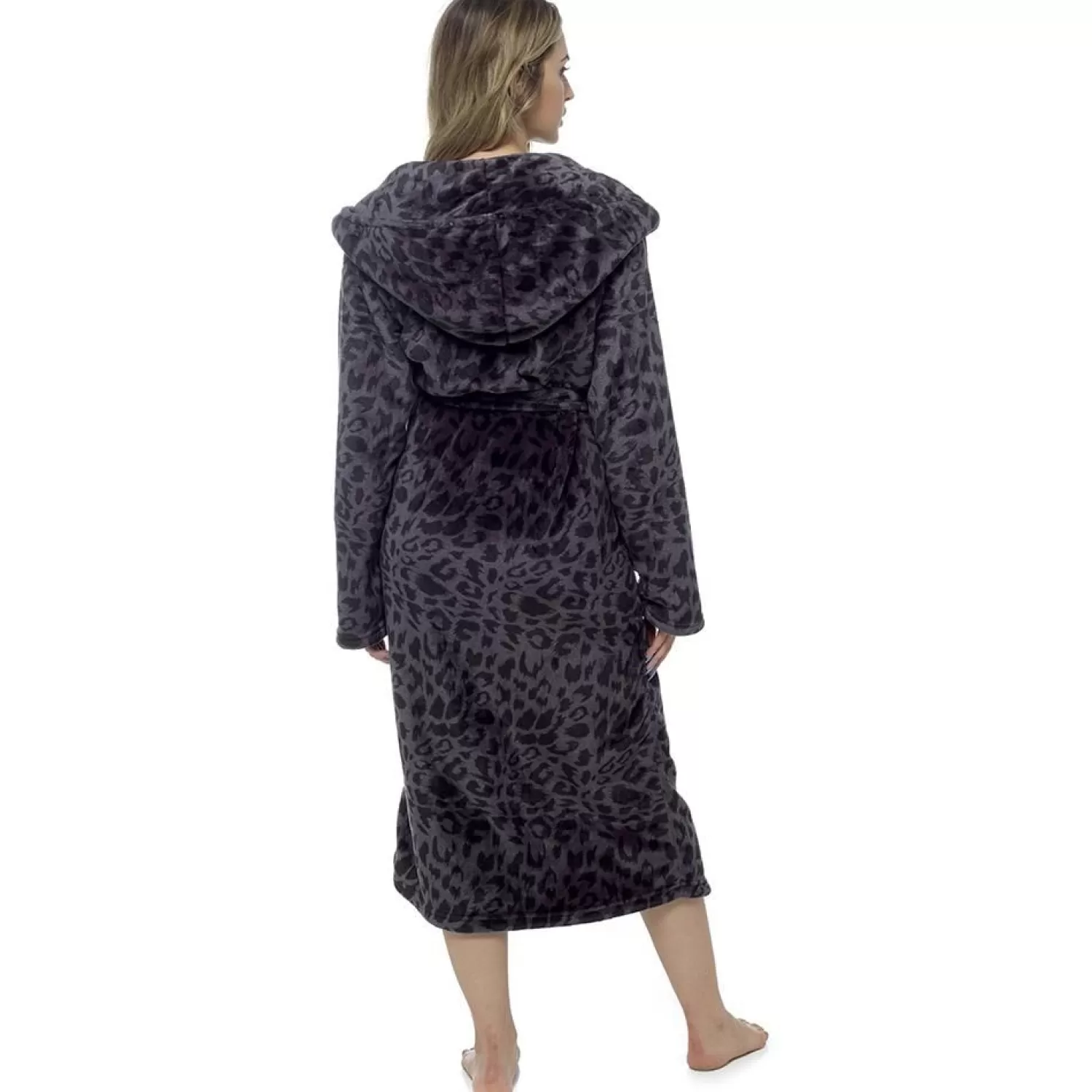 Wolf & Harte Dressing Gowns | Wolf & Harte Panther Print Dressing Gown - Black