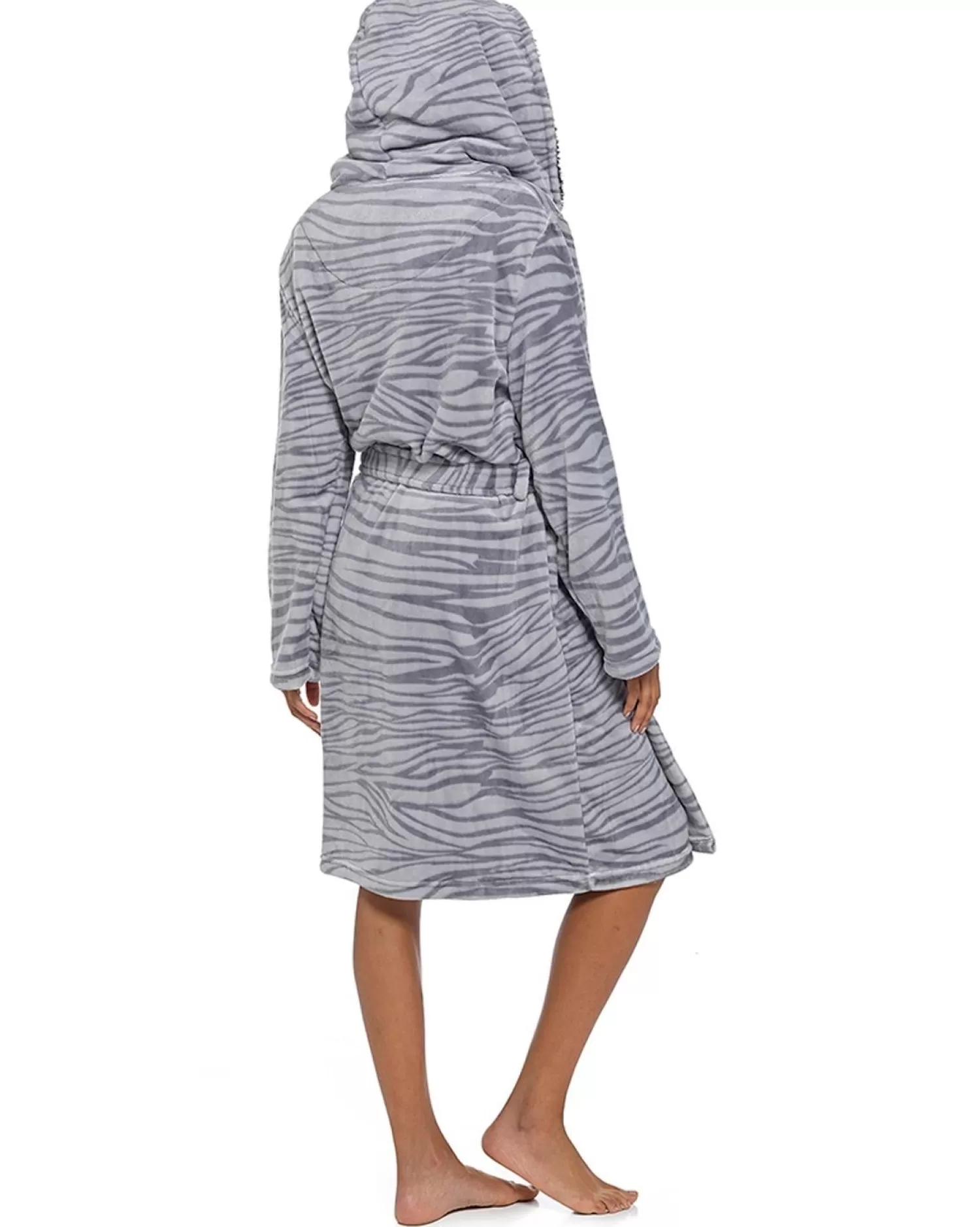 Wolf & Harte Dressing Gowns | Wolf & Harte Zebra Print Dressing Gown - Grey