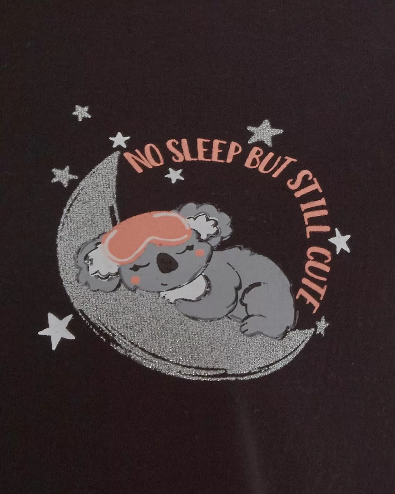 Momenti Pyjamas | Womens Black Koala Cropped Pyjamas