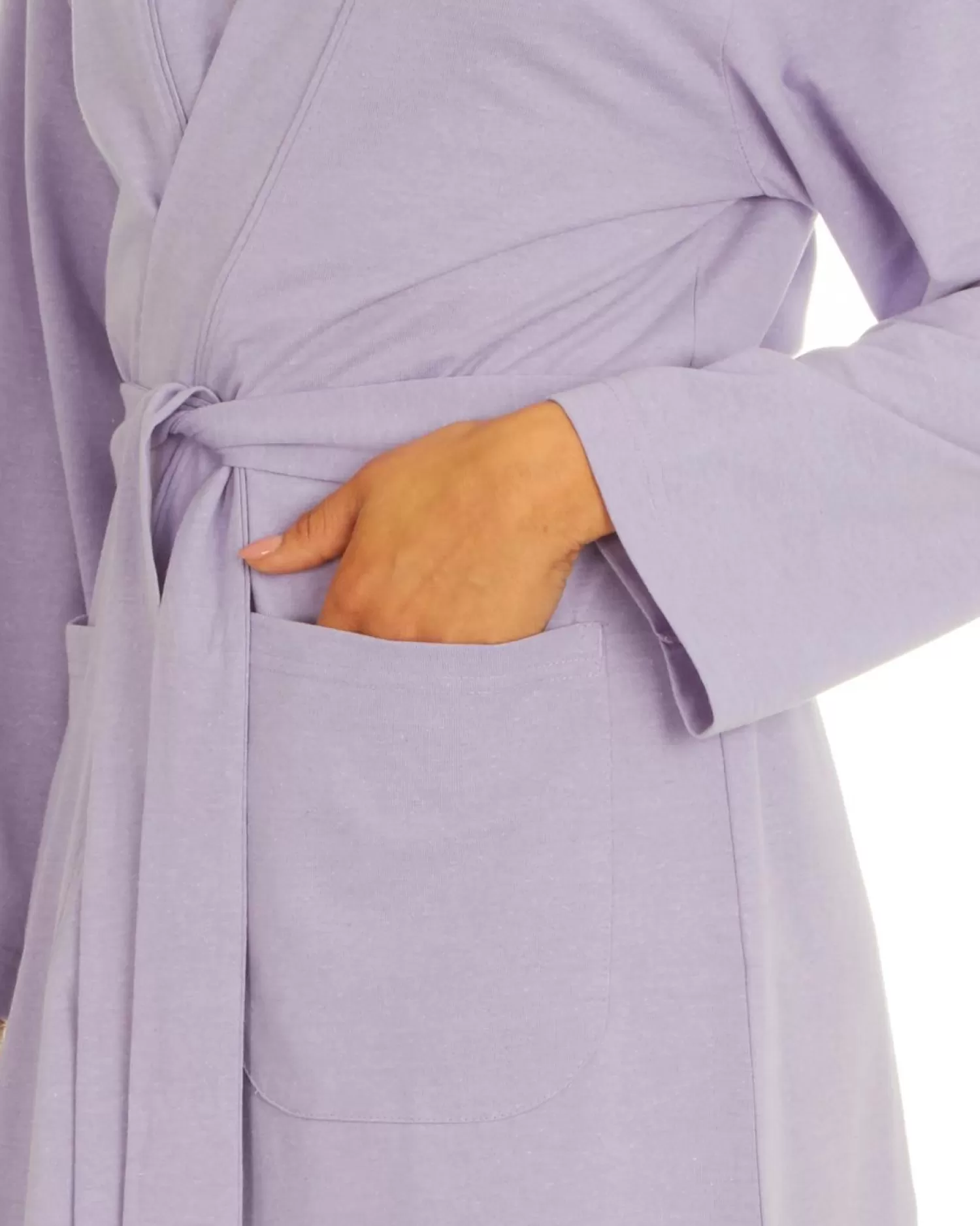 Momenti Dressing Gowns | Womens Jersey Cotton Rich Kimono Robe - Lilac